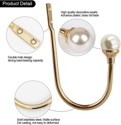 COCIVIVRE 6 Pack Curtain Holdbacks Wall Mounted Curtain Tiebacks Hooks - color: Golden, size: 6 Pack