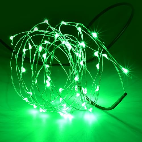 Karlling USB Plug in LED Fairy Lights,50 LED Bulbs 16 Ft Silver Wire Starry String Lights for Bedroom Patio Garden Party Wedding Commercial Lighting (Green) - color: Green, size: 50 Leds