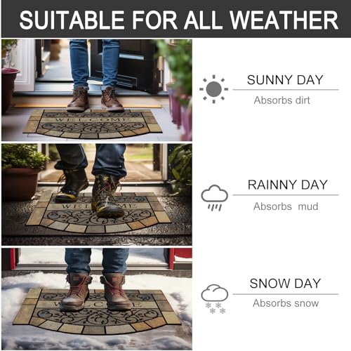 CHICHIC Front Door Mat 17"x29" Outdoors Mat Heavy Duty Welcome Mat, Vine - size: 17" x 29"