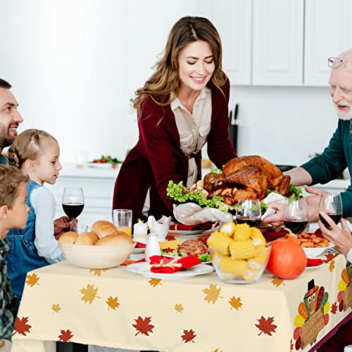 Turkey Thanksgiving decorations, Disposable Tablecloth, Plastic Table Cover for Autumn Party Decorations and Thanksgiving Party Decorations, 3 Pack, 54”x108” - style: Thanksgiving Turkey
