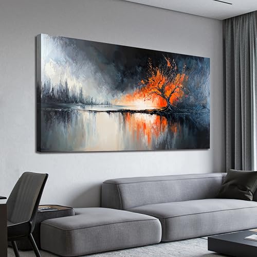 Canvas Wall Art Decor Black Modern Tree of Life Wall Art Prints 20" X 40" - color: TB-01J, size: 40"L x 20"W