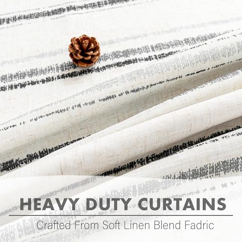 MYSKY HOME 100% Blackout Striped Curtains for Bedroom 52Wx63L,2 Panels - color: Grey/Blackout, size: 52"W x 63"L (Pack of 2)