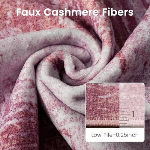 Merelax 4x6 Pink Washable Area Rug Non-Slip Faux Wool Abstract Carpet - color: Pink, size: 4' x 6'(48''x72'')