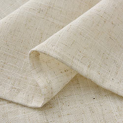 Valea Home Linen Kitchen Curtains 36 Inch Length Rustic Farmhouse Crude Short Cafe Curtains Rod Pocket Tiers for Small Window Bathroom Basement, Natural, 2 Panels - size: 26"W x 36"L (Pack of 2)