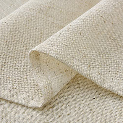 Valea Home Linen Kitchen Curtains 24 Inch Length Rustic Farmhouse Crude Short Cafe Curtains Rod Pocket Tiers for Small Window Bathroom Basement, Natural, 2 Panels - size: 26"W x 24"L (Pack of 2)