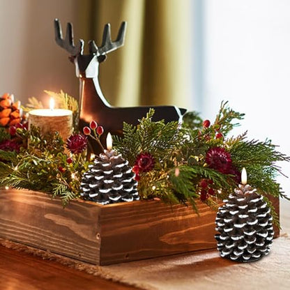 Wondise Pine Cone Flameless Candles with 6H Timer - color: 6-Brown