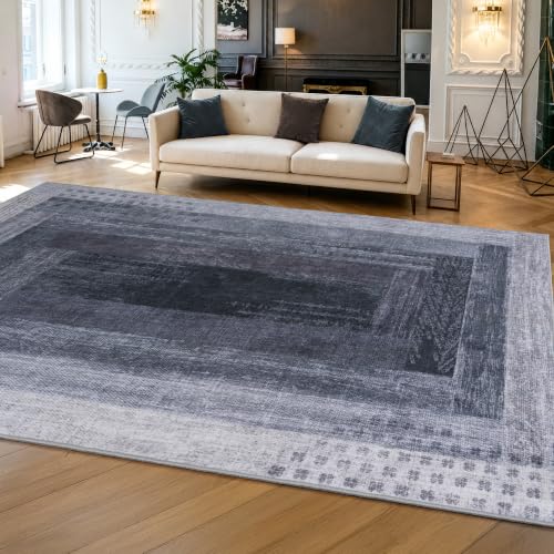 Neutral Geometric Grey 8x10 ft Large Rug for Living Room Bedroom - color: Grey, size: 8' x 10' (Rectangular)