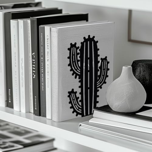 Peacoblue 5.3"x4.3"x7.9" Metal Bookends, Heavy Duty Book Ends for Shelves - style: Cactus