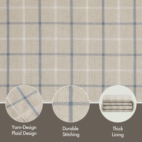 Madison Park Plaid Curtain Thermal Insulated, 1 Panel, 50x84 Linen Blue - color: Rod Pocket & Back Tab, Linen Blue, size: 50"W x 84"L (Pack of 1)