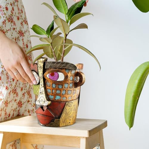 Midogaigai Abstract Face Planter Pots for Indoor Plants&Flowers Home Decor - style: Classic