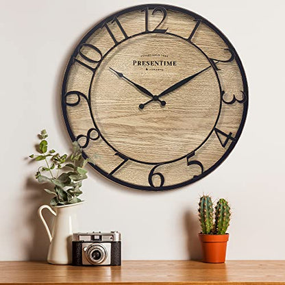 Presentime 21" Farmhouse Series Wall Clock - color: Oil Rubbed Bronze, size: 21 inch