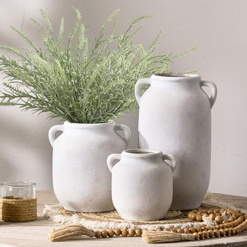 Vanselia Ceramic Flower Vase Home Table Decor Living Room Farmhouse 7.6 in - color: 7.6" Rustic