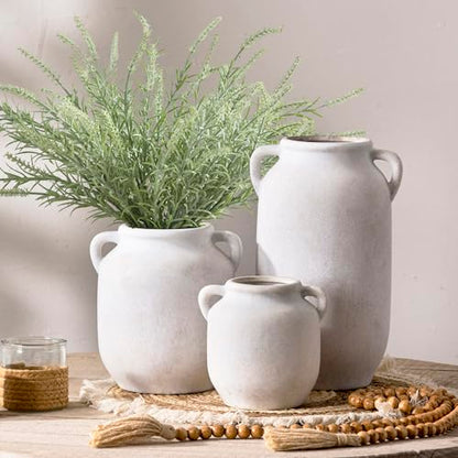 Vanselia Ceramic Flower Vase Home Table Decor Living Room Farmhouse 7.6 in - color: 7.6" Rustic