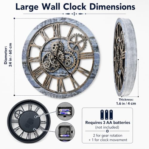 The B-Style Large Wall Clock 24 inch Aqua Green - color: Aqua Green, size: 24 inch (60 cm)