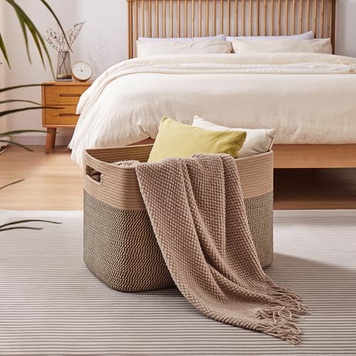 OIAHOMY 108L Extra Large Blanket Basket Dog Toy Basket Yellow - color: Yellow