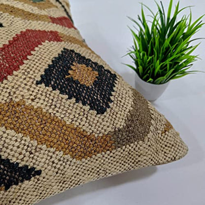 Trade Star 70% Jute 30% Wool Throw Pillow Sham 18x18 - color: Pattern 1