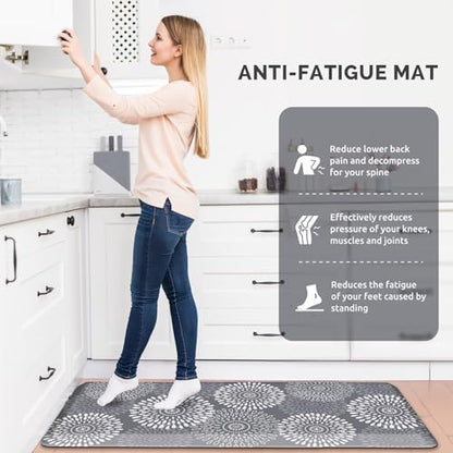 Kitchen Mat Water-Resistant Kitchen Rugs Cushioned Anti-Fatigue Floor Mat - color: Grey, size: 39"L x 17.3"W x 0.5"Th