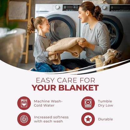 Superior Cotton Blanket, Lightweight, Breathable Bedding, Throw, Burgundy - color: Burgundy, size: Throw