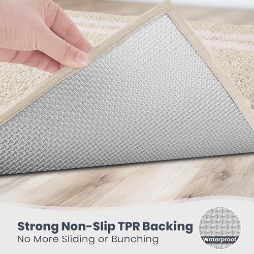 PURRUGS Bathroom Rug, Bath Mat, 30" x 60", Beige - color: Beige, size: 30" X 60"