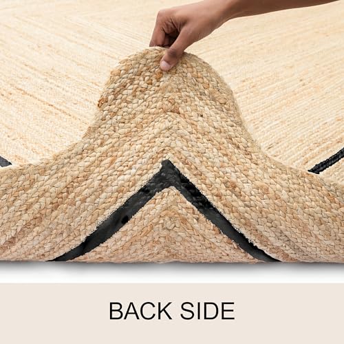 RUGSWEAVE Wave Scalloped Jute Runner Handwoven Hallway Runner Black 2'x6' - color: Black, size: 2'x6'