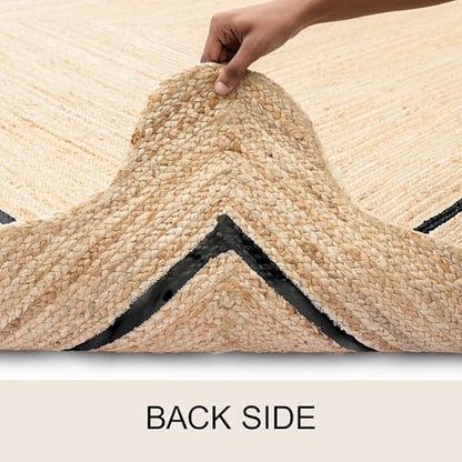 RUGSWEAVE Wave Scalloped Jute Runner Handwoven Hallway Runner Black 2'x6' - color: Black, size: 2'x6'