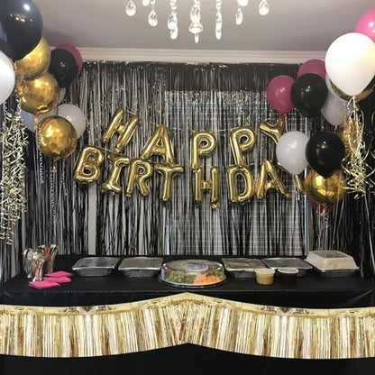 BEISHIDA Champagne Fringe Garland Banner 30ft Wall Tinsel Foil Streamers - color: Champagne