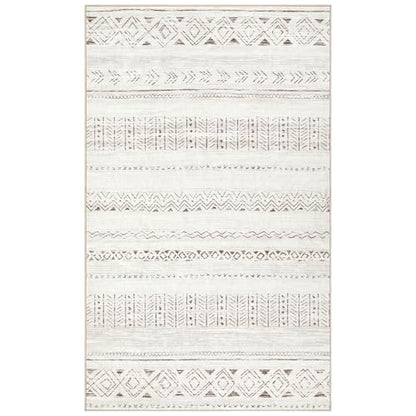 cotiled Washable 3x5 Entryway Rugs: Boho Moroccan Soft Small Rug - color: Light Brown/Cream, size: 3' x 5' (Rectangular)