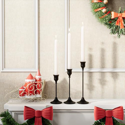 NLBTW Black Candlestick Holders, Metal Taper Candle Holder, Set of 3 - color: Black, size: 1 Set (3 Pcs)