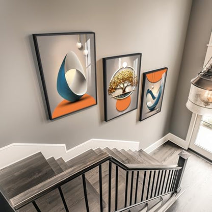 Large Framed Modern Luxury Wall Art for Living Room, 3 Piece 24x36 In - color: Bright, size: 24" W x 36" H x 3 pieces