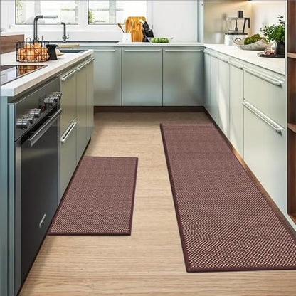 Artoid Mode Non-Slip Red Kitchen Rugs and Mats Set of 2-17x29 + 17x47 - color: Red, size: 17" x 29" /17" x 47"