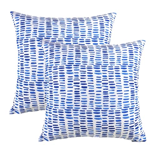 JMGBird 18x18 Pillows Blue and White Outdoor Pillows Cover with Inserts - color: Blue White