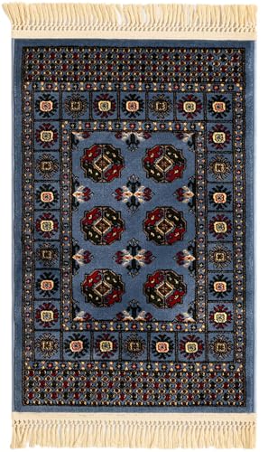 Rugs.com Bokhara Collection Rug – 2x3 Blue Medium-Pile Rug Perfect for Entryways, Kitchens, Breakfast Nooks, Accent Pieces - color: Blue, size: 2' x 3'