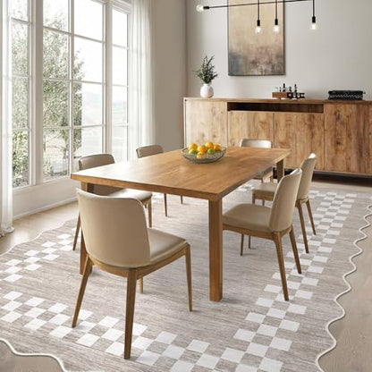 GarveeHome 4x6 Area Rug Small Washable Living Room Rug Scalloped Rug - color: Scalloped Fog/Ivory, size: 4' x 6' (Rectangular)