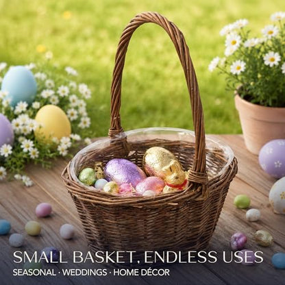 Royal Imports Small Oval Flower Girl Basket for Wedding 8.9" x 6.8" x 10.5"