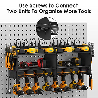 CCCEI Wall Mount Modular Tool Charging Organizer, Black, 1 Pack, 3 Tier. - color: Black