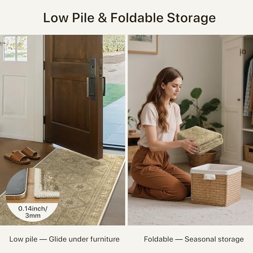 2x5 Runner Rug for Hallway Entryway Kitchen Rug Washable Runner Brown - color: Area Brown, size: 2' x 5' (Rectangular)