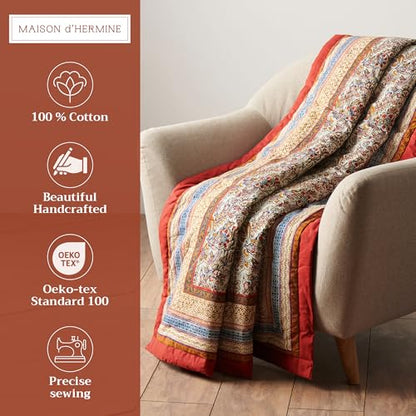 Maison d' Hermine Throw Blanket for Couch Lightweight Soft (60''X80'') - color: 006 - Jaipur, size: 60"x80"