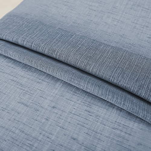 KOUFALL Blue Valances for Windows,Sheer Valance Curtains for Kitchen Living Room,Light Dusty Slate Blue,18 Inches Long - color: Dusty Blue