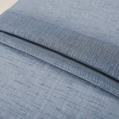 KOUFALL Blue Valances for Windows,Sheer Valance Curtains for Kitchen Living Room,Light Dusty Slate Blue,18 Inches Long - color: Dusty Blue
