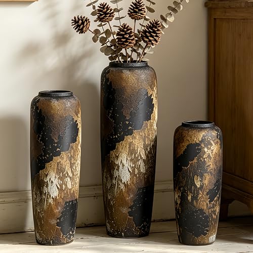 Rustic Ceramic Floor Vase, 24 Inch, Clay Farmhouse Large Decor - size: 23.6 Inch