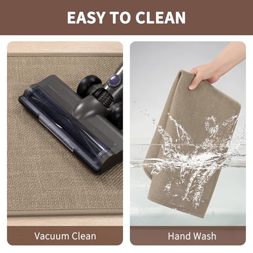 SHACOS Non Slip Kitchen Sink Rug, 17x30 Inch, Brown - color: Brown, size: 17x30"