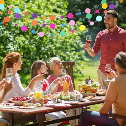 Outus 5 Pieces Dot Garland Banner Hanging, Rainbow - color: Rainbow