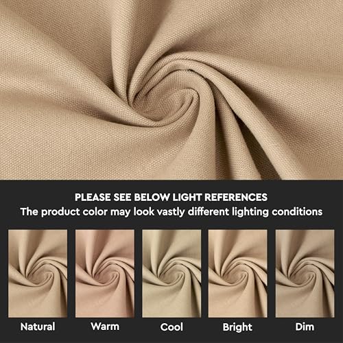 Encasa XO Table Runner, Cotton Canvas Dining Runner 13"x72" - color: Light Beige, size: 13x72 in