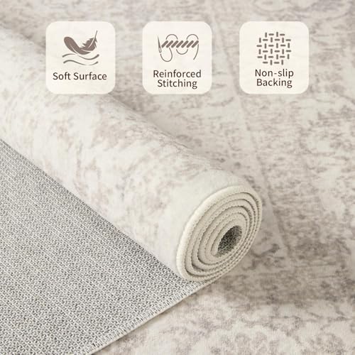 Rugxara 5X7 Washable Area Rug for Living Room, Bedroom,Neutral Beige - color: Light Brown, size: 5' x 7' (Rectangular)
