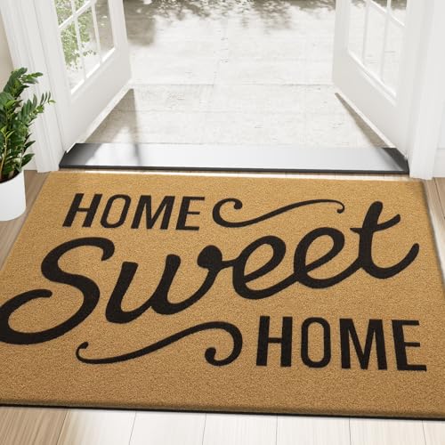 OLANLY Front Door Mat 47x32, Low Profile Doormat (Home Sweet Home) - size: 47" X 32"