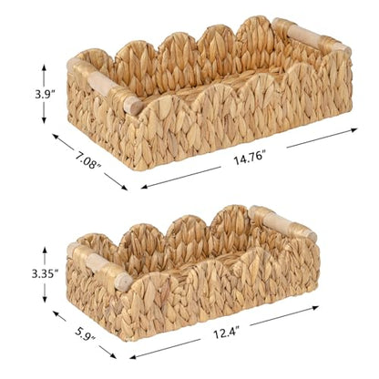 Kriitools Scalloped Toilet Paper Storage Basket, Farmhouse Home Decor - size: Medium