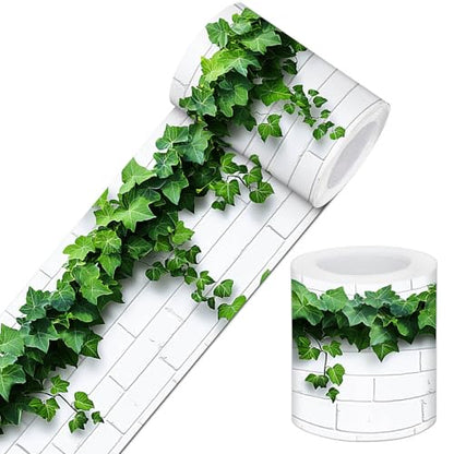 IVN Wallpaper Border Peel and Stick Wall Ivy Brick Wall 4x196 Inch - color: Ivy Brick Wall