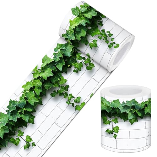 IVN Wallpaper Border Peel and Stick Wall Ivy Brick Wall 4x196 Inch - color: Ivy Brick Wall