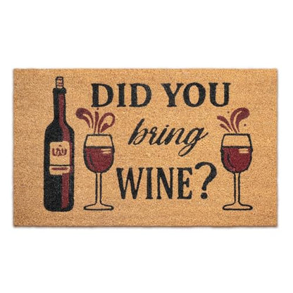 Funny Coir Door Mats Outside and Inside, Wine, 17 x 30 in - color: Wine