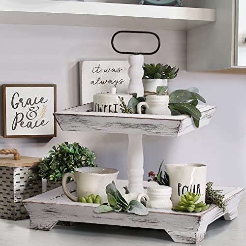 Tiered Tray Stand Farmhouse 2 Tiered